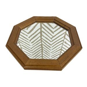 Vintage Octagon Wood Mirror